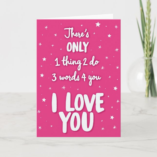 Love You Bold Typography Art Card (Front)