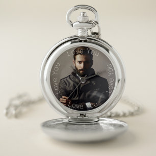 Love you boyfriend husband photo pocket watch