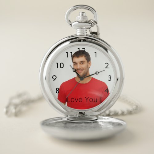 Love you boyfriend husband photo pocket watch