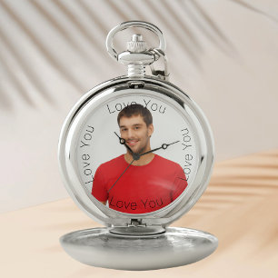 Love you boyfriend husband photo pocket watch