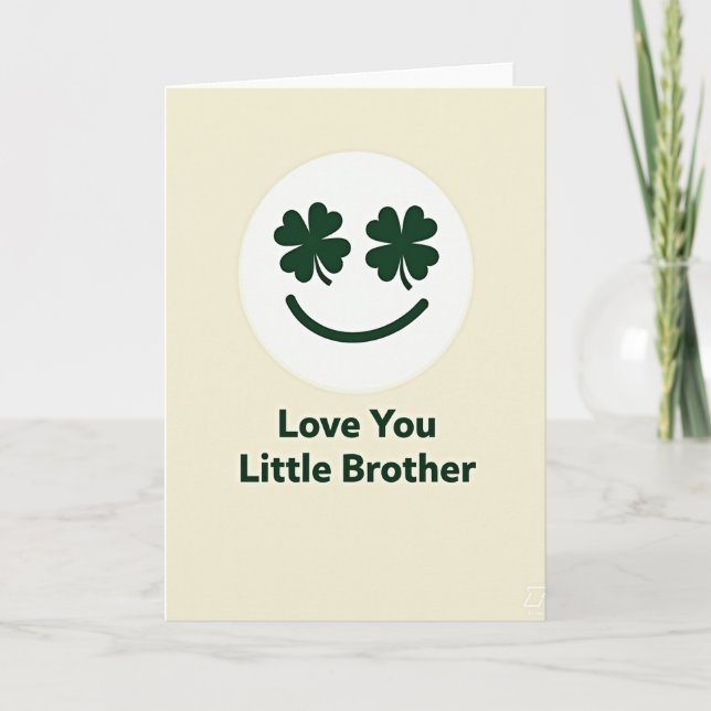 Love You Brother Clover Eyes Card (Front)