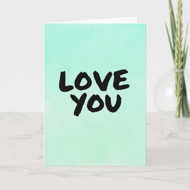 Love You Brushstroke Font Card (Front)