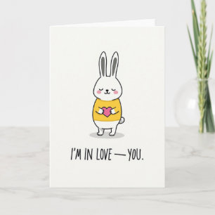 Love You Bunny Heart Card