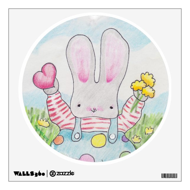 Love You Bunny Wall Decal (Front)