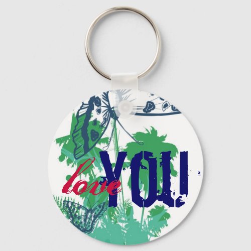 Love You Butterfly Paradise Key Chain