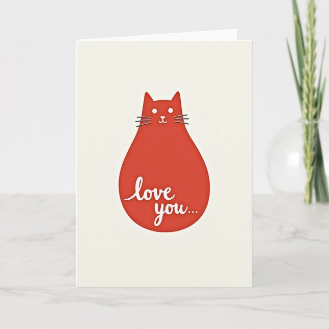 Love You Cat Card (Front)