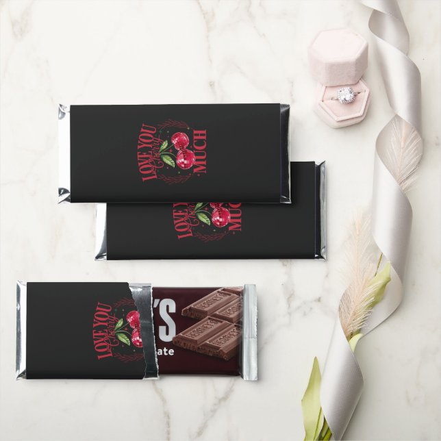 Love You Cherry Much Hershey Bar Favors (Front)