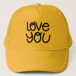 Love You Classic Men's Modern Adorable  Trucker Hat<br><div class="desc">Express your style with a stylish men's trucker hat. Whether you're gearing up for an office meeting or taking a family vacation, we've got the perfect trucker hat for you. With fun designs and versatile colors, our trucker hat will help make all of your occasions special. Purchasing one of our...</div>