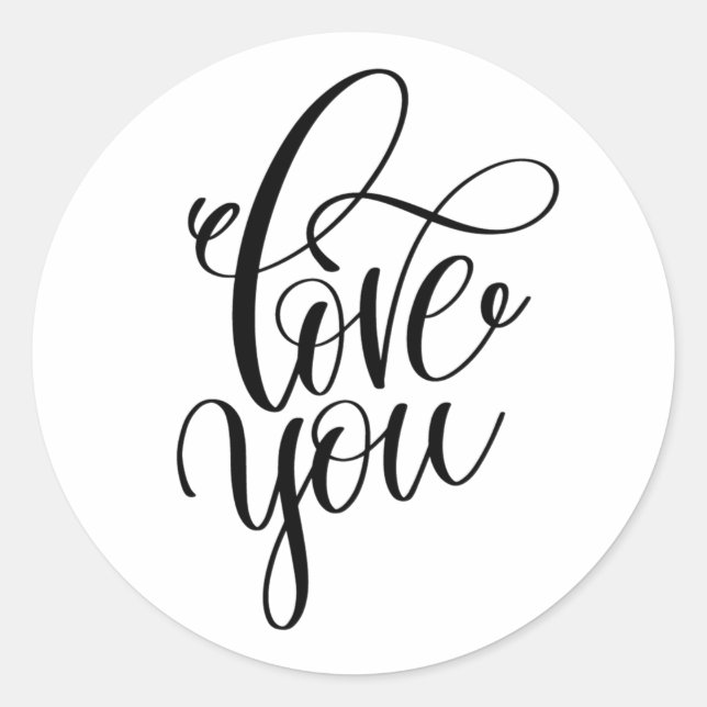 Love You Classic Round Sticker (Front)
