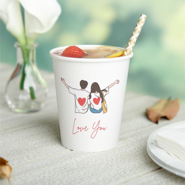 Love You Couple Art Paper Cup (Insitu)
