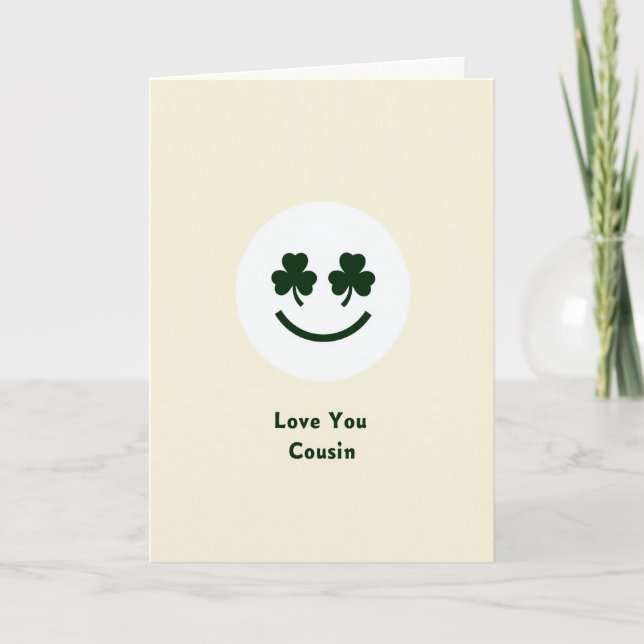Love You Cousin Shamrock Card (Front)
