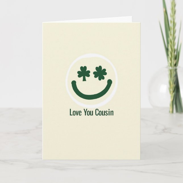 Love You Cousin Smiling Face Card (Front)