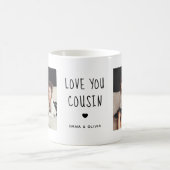 Love You Cousin | Two Photo Handwritten Text Coffee Mug (Center)