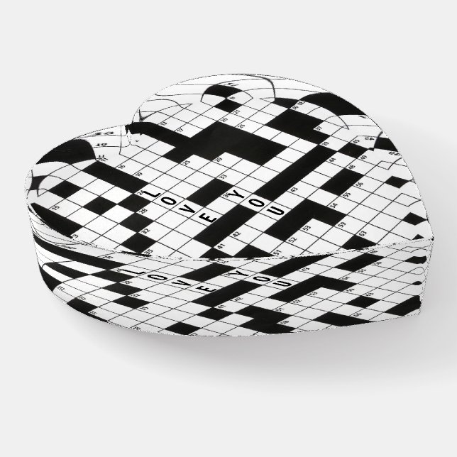 Love You Crossword Puzzle Paperweight (Angled)