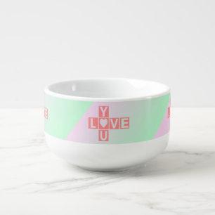 Love you crossword , Valentine Day,Heart,text Soup Mug