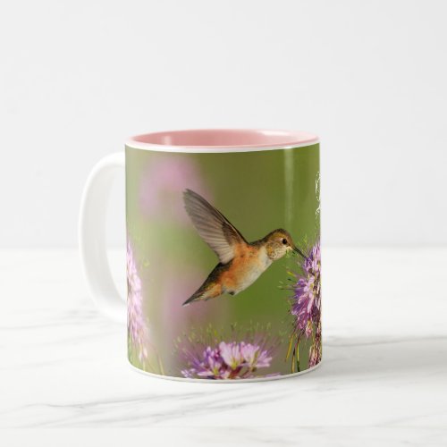 Love You Custom Hummingbird Floral Two_Tone Coffee Mug