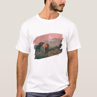 Love You Custom Photo For valentine's Day Couple T-Shirt
