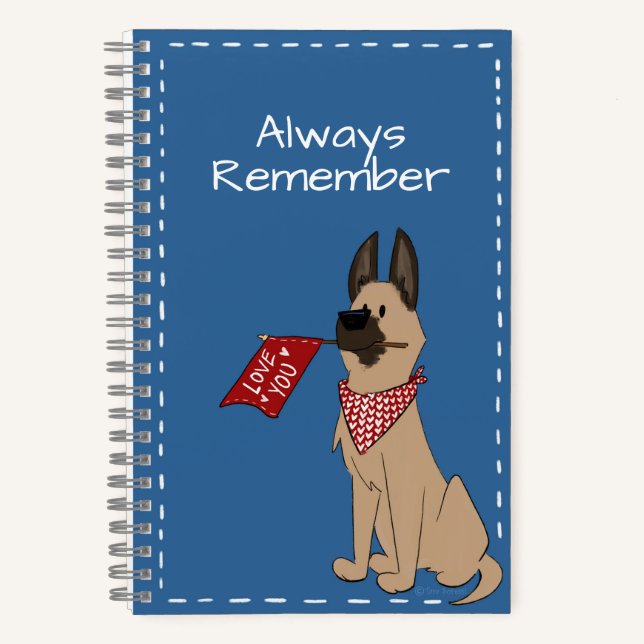 Love You Custom Text Cute Dog Spiral Notebook (Front)
