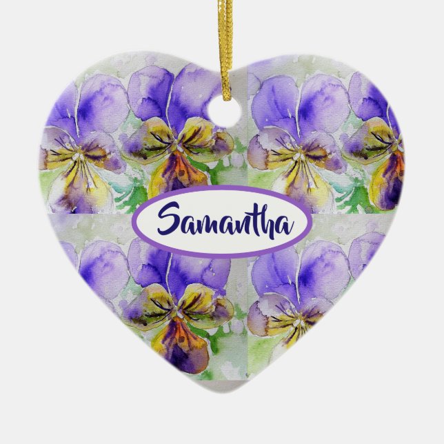 Love You Customized Girls Name Floral Ornament (Front)