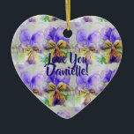 Love You Customized Girls Name Floral Ornament<br><div class="desc">Love You Customized Girls Name purple Violas watercolor Floral Ornament.Viola Watercolor Flowers Floral Love You Tote Ornament. A glorious floral design. Designed from my original watercolor paintings,  that I painted from my own flower garden.</div>