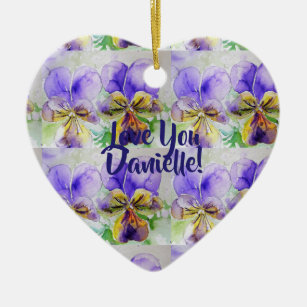 Love You Customized Girls Name Floral Ornament