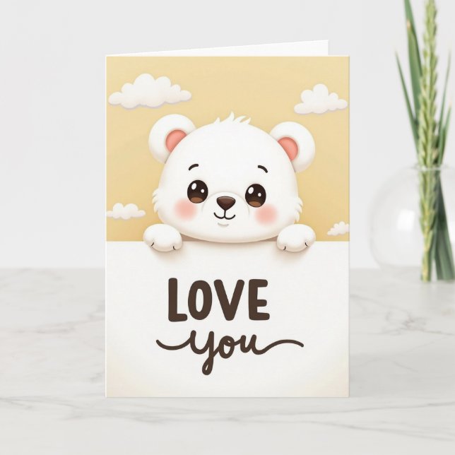 Love You Cute Bear Card (Front)