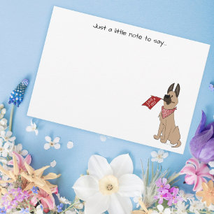Love You Cute Dog Flat Note Card