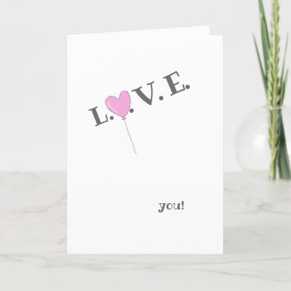 Love You - Cute Pink Balloon