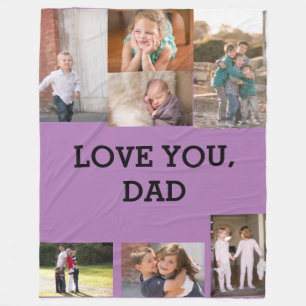 Love You Dad 7 photos Stymie Bold Font Fleece Blanket