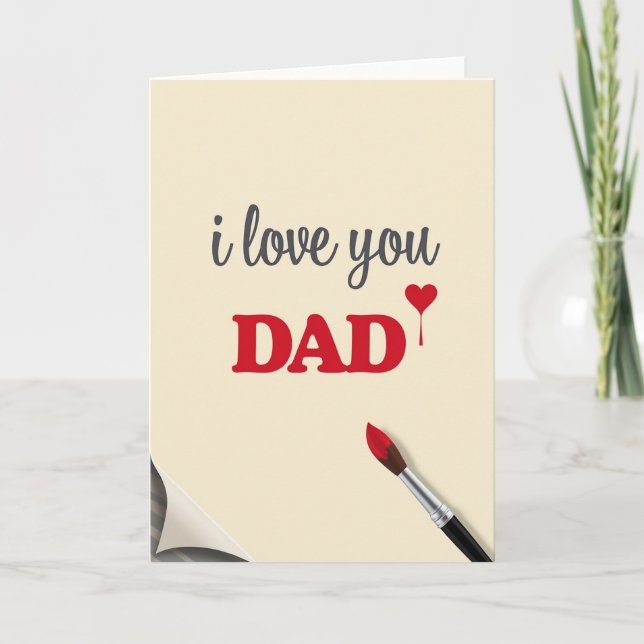 Love You Dad Art Heart Card (Front)