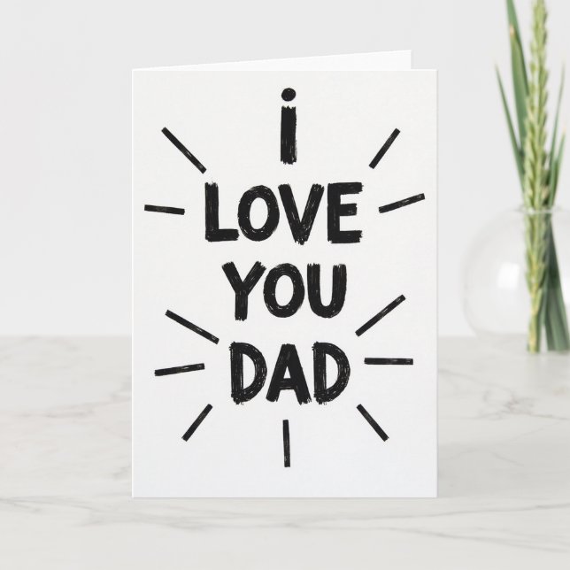 Love You Dad Brushstroke Art Card (Front)