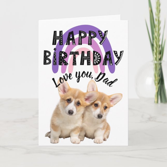 Love you Dad Custom birthday card from your dog  (Front)
