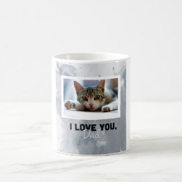 Love You Dad Custom Gray Cat Photo Mug