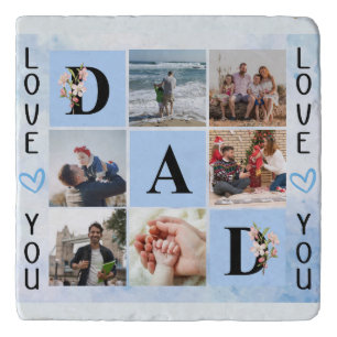 Love You Dad Custom Photo Collage - Personalized Trivet