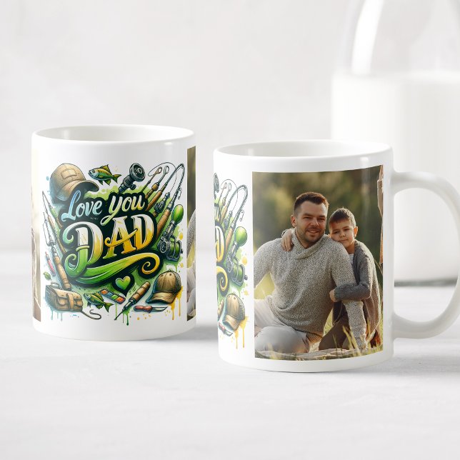 Love You Dad Custom Photos Fishing Coffee Mug (Creator Uploaded)