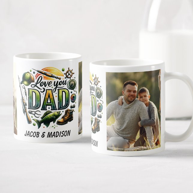 Love You Dad Custom Photos Fishing Coffee Mug (Creator Uploaded)
