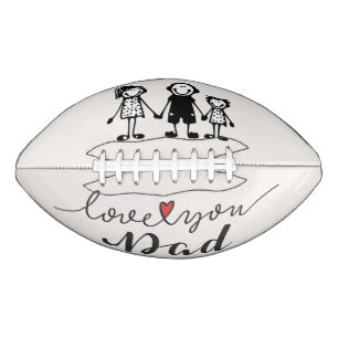 Love You Dad Cute Stick Figures Football