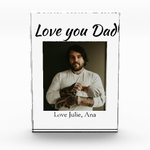 love you dad fathers day add photo name simple acrylic award