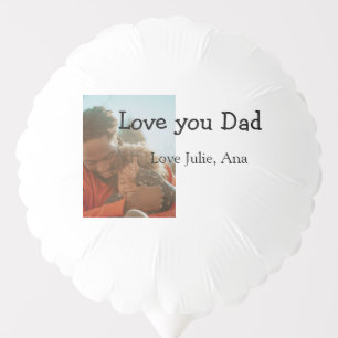 love you dad father's day add photo name simple balloon