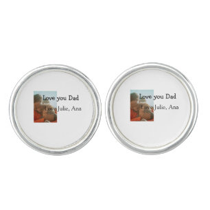 love you dad father's day add photo name simple cufflinks