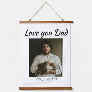 love you dad fathers day add photo name simple hanging tapestry