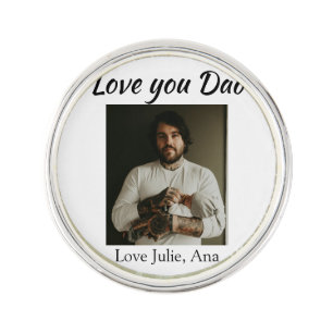 love you dad fathers day add photo name simple lapel pin