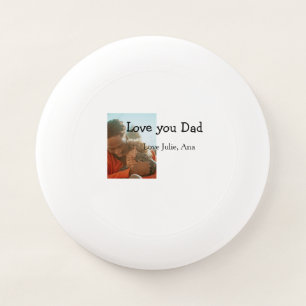 love you dad father's day add photo name simple Wham-O frisbee