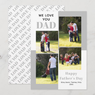 Love You Dad four photos gray Father's Day card