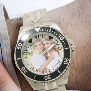 Love You Dad Framed Photo Personalized Watch