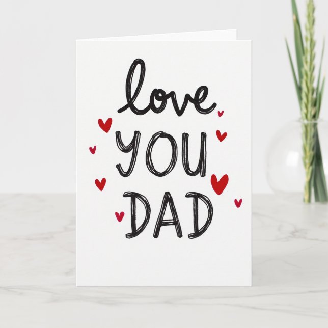 Love You Dad Handmade Feel Card (Front)