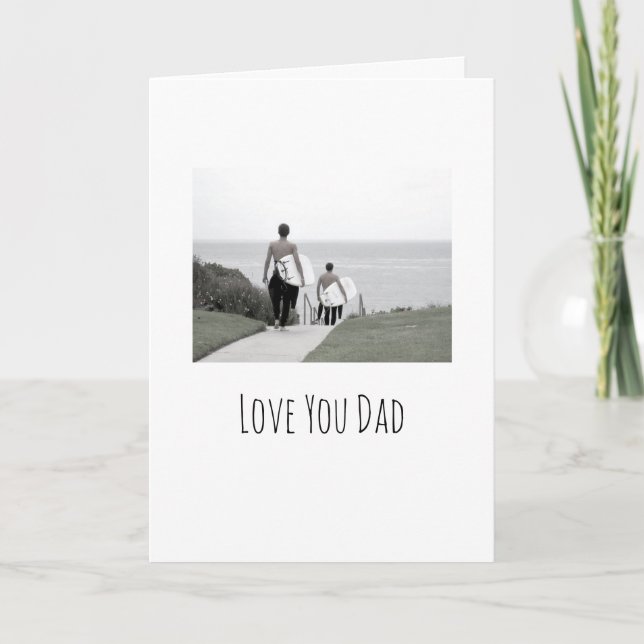 Love You Dad Happy Fathers Day Modern PHOTO Card (Front)