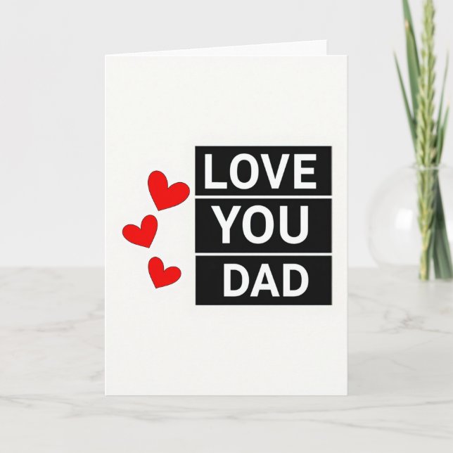 Love You Dad Hearts Greeting Card (Front)