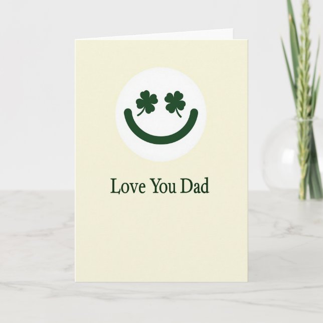 Love You Dad Lucky Clover Card (Front)