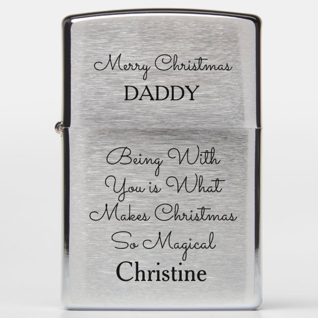 Love You Dad Magical Christmas Custom Name Zippo Lighter (Front)